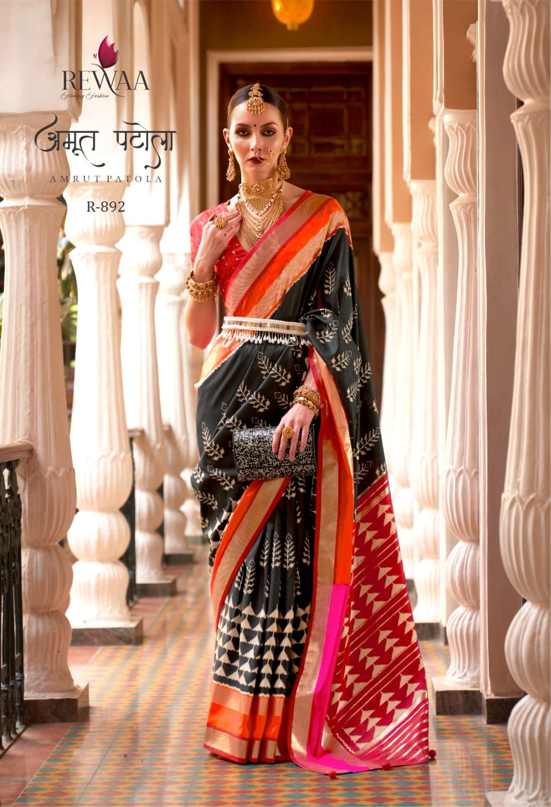 Amrut Patola By Rewaa 885 To 893 Series Indian Traditional Wear Collection Beautiful Stylish Fancy Colorful Party Wear & Occasional Wear Patola Silk Sarees At Wholesale Price