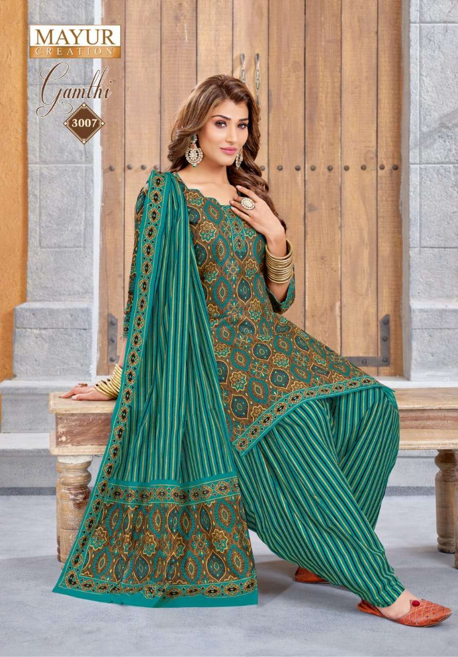 Gamthi Vol-3 By Mayur Creation 3001 To 3010 Series Beautiful Festive Suits Colorful Stylish Fancy Casual Wear & Ethnic Wear Pure Cotton With Embroidered Dresses At Wholesale Price