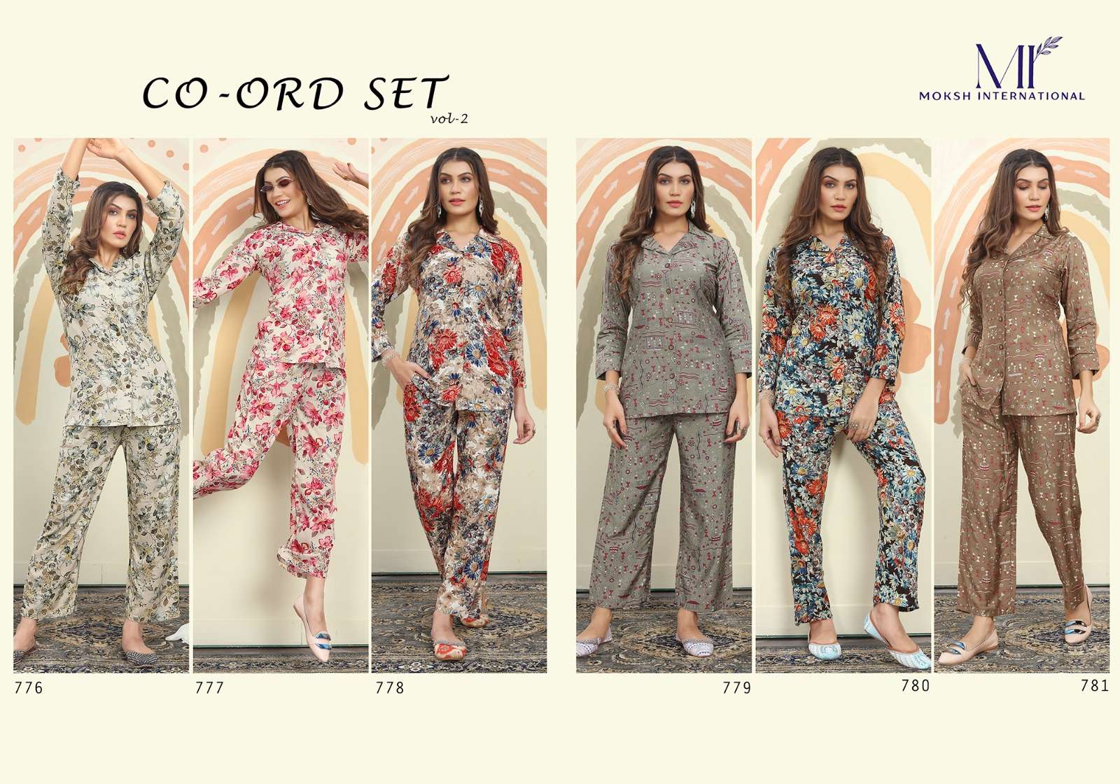 Co-Ord Vol-2 By Moksh International 776 To 781 Series Designer Stylish Fancy Colorful Beautiful Party Wear & Ethnic Wear Collection Rayon Print Co-Ord At Wholesale Price