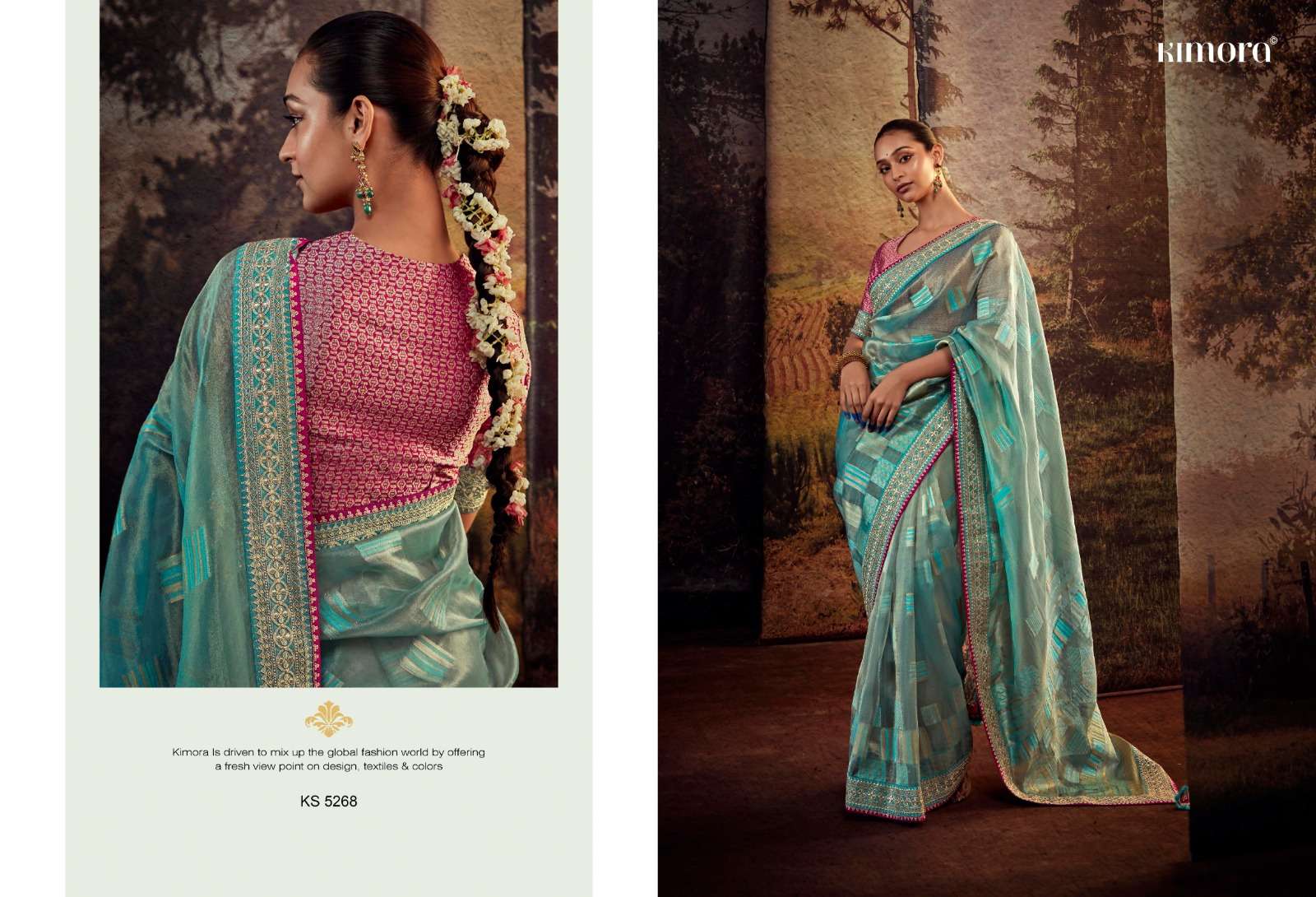 Kimora Vol-13 By Kimora Fashion 5261 To 5275 Series Indian Traditional Wear Collection Beautiful Stylish Fancy Colorful Party Wear & Occasional Wear Fancy Sarees At Wholesale Price