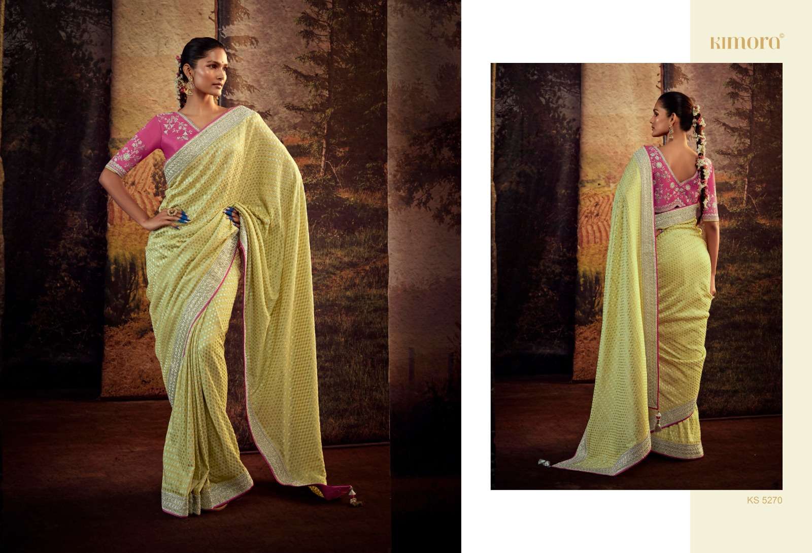 Kimora Vol-13 By Kimora Fashion 5261 To 5275 Series Indian Traditional Wear Collection Beautiful Stylish Fancy Colorful Party Wear & Occasional Wear Fancy Sarees At Wholesale Price