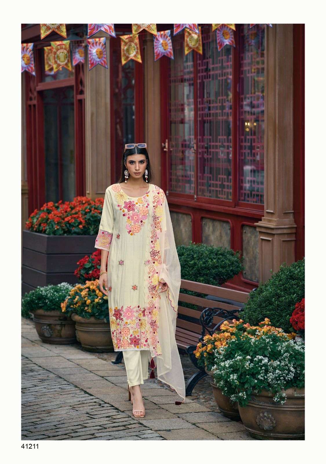 Fleur Vol-4 By Kailee 41211 To 41216 Series Beautiful Festive Suits Colorful Stylish Fancy Casual Wear & Ethnic Wear Pure Viscose Organza Dresses At Wholesale Price