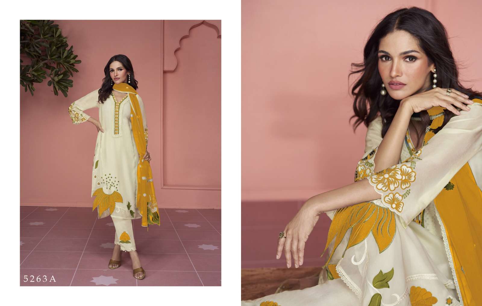 Sayuri 5263 Colours By Fashid Wholesale 5263-A To 5263-D Series Beautiful Sharara Suits Stylish Colorful Fancy Casual Wear & Ethnic Wear Faux Georgette Embroidered Dresses At Wholesale Price