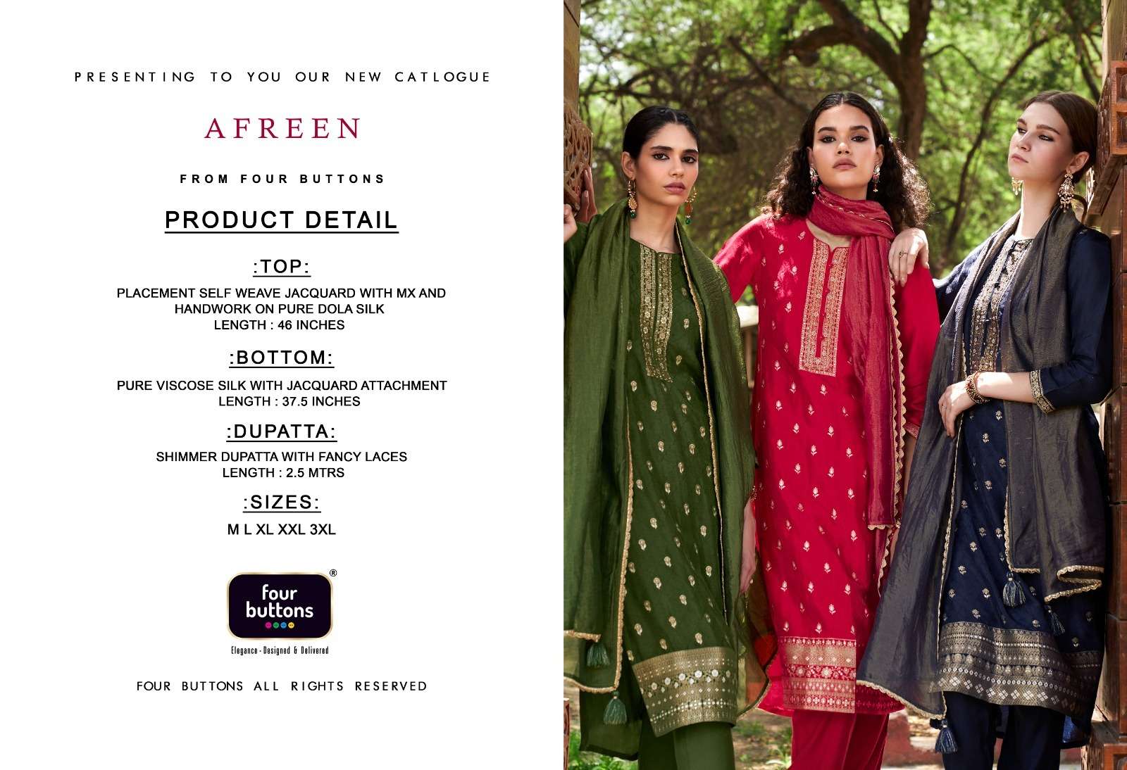 Afreen By Four Buttons 3281 To 3286 Series Beautiful Festive Suits Colorful Stylish Fancy Casual Wear & Ethnic Wear Pure Dola Silk Dresses At Wholesale Price