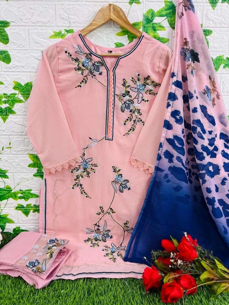 Hoor Tex Hit Design HF-17 Colours By Hoor Tex HF-17-A To HF-17-D Series Pakistani Suits Beautiful Fancy Colorful Stylish Party Wear & Occasional Wear Georgette With Embroidery Dresses At Wholesale Price