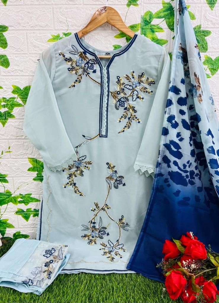 Hoor Tex Hit Design HF-17 Colours By Hoor Tex HF-17-A To HF-17-D Series Pakistani Suits Beautiful Fancy Colorful Stylish Party Wear & Occasional Wear Georgette With Embroidery Dresses At Wholesale Price