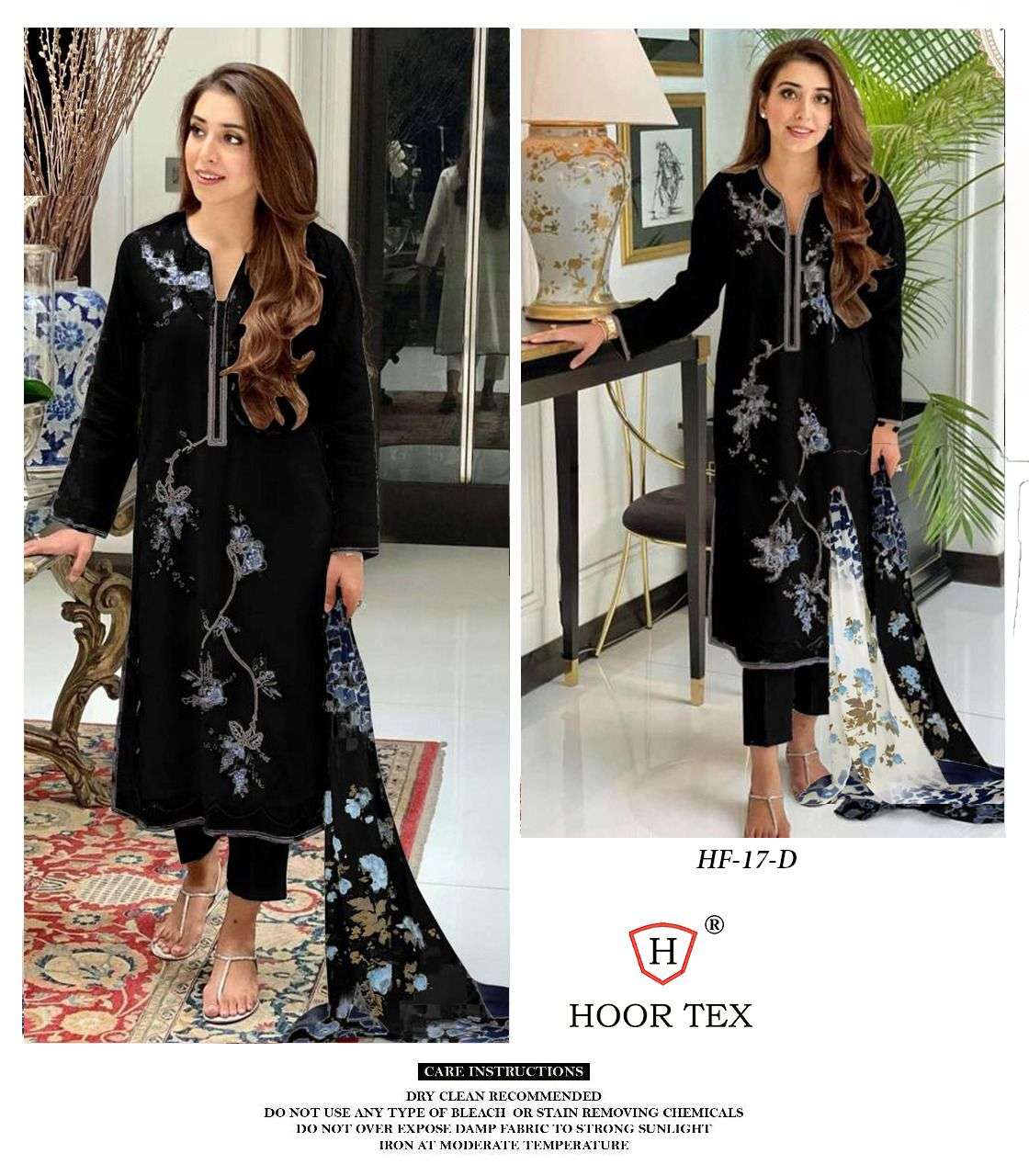 Hoor Tex Hit Design HF-17 Colours By Hoor Tex HF-17-A To HF-17-D Series Pakistani Suits Beautiful Fancy Colorful Stylish Party Wear & Occasional Wear Georgette With Embroidery Dresses At Wholesale Price