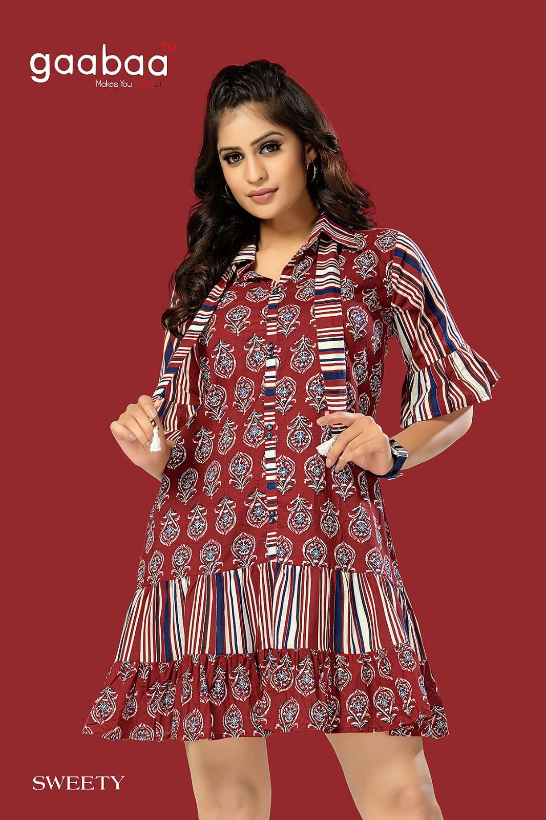 Sweety By Gaabaa 01 To 03 Series Beautiful Stylish Fancy Colorful Casual Wear & Ethnic Wear Cotton Print Tops At Wholesale Price