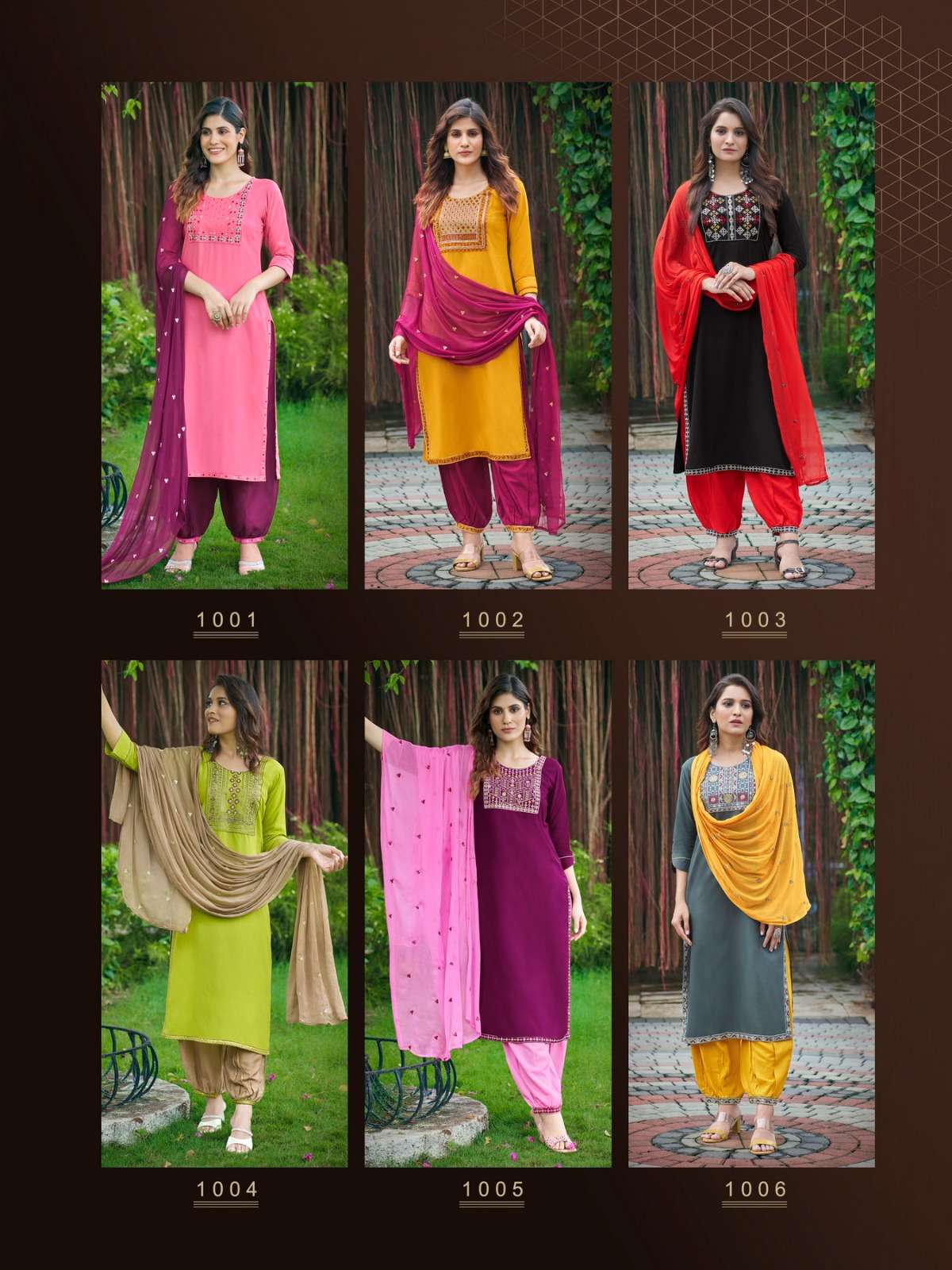 Rung By Parra Studio 1001 To 1006 Series Beautiful Stylish Festive Suits Fancy Colorful Casual Wear & Ethnic Wear & Ready To Wear Pure Rayon Embroidered Dresses At Wholesale Price