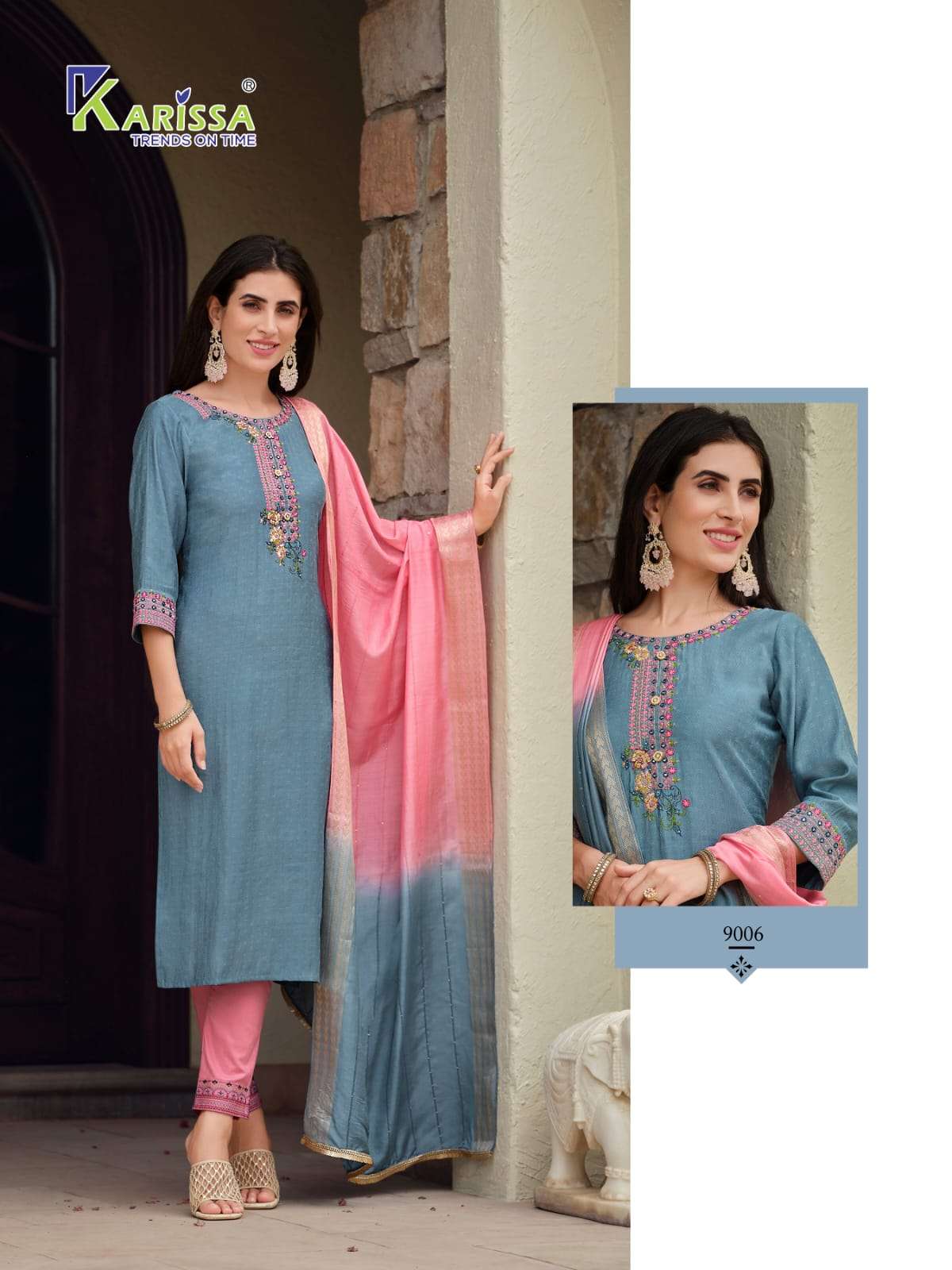 Nora By Karissa 9001 To 9006 Series Beautiful Sharara Suits Colorful Stylish Fancy Casual Wear & Ethnic Wear Viscose Silk Dresses At Wholesale Price