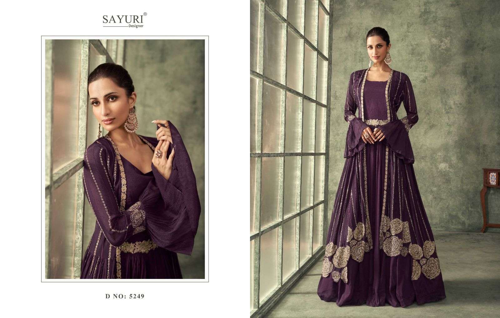 Evergreen By Sayuri 5249 To 5251 Series Designer Fetsive Suits Beautiful Fancy Colorful Stylish Party Wear & Occasional Wear Georgette/Chinnon/Silk Gowns With Dupatta At Wholesale Price