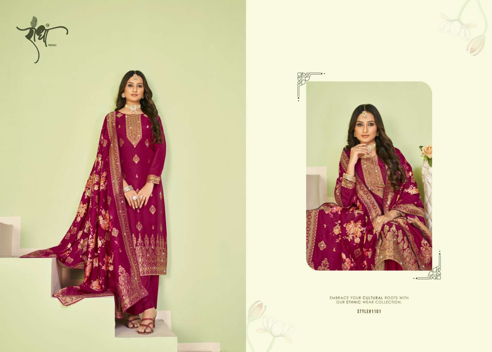 Pallavi By Radha Trendz 1101 To 1105 Series Beautiful Festive Suits Colorful Stylish Fancy Casual Wear & Ethnic Wear Viscose Dola Jacquard Dresses At Wholesale Price
