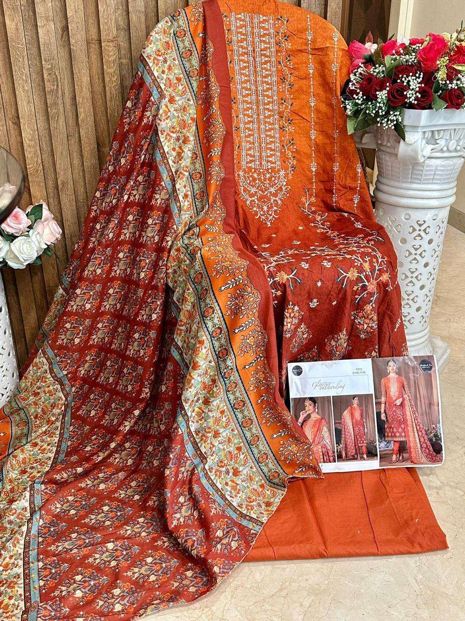 Mehboob Tex Hit Design 1116 By Mehboob Tex Designer Pakistani Suits Beautiful Fancy Colorful Stylish Party Wear & Occasional Wear Pure Cotton Embroidered Dresses At Wholesale Price