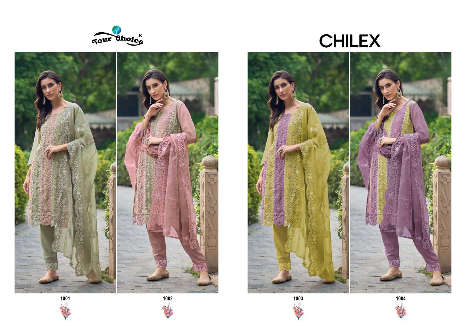 Chilex By Your Choice 1061 To 1064 Series Beautiful Suits Colorful Stylish Fancy Casual Wear & Ethnic Wear Soft Organza Dresses At Wholesale Price