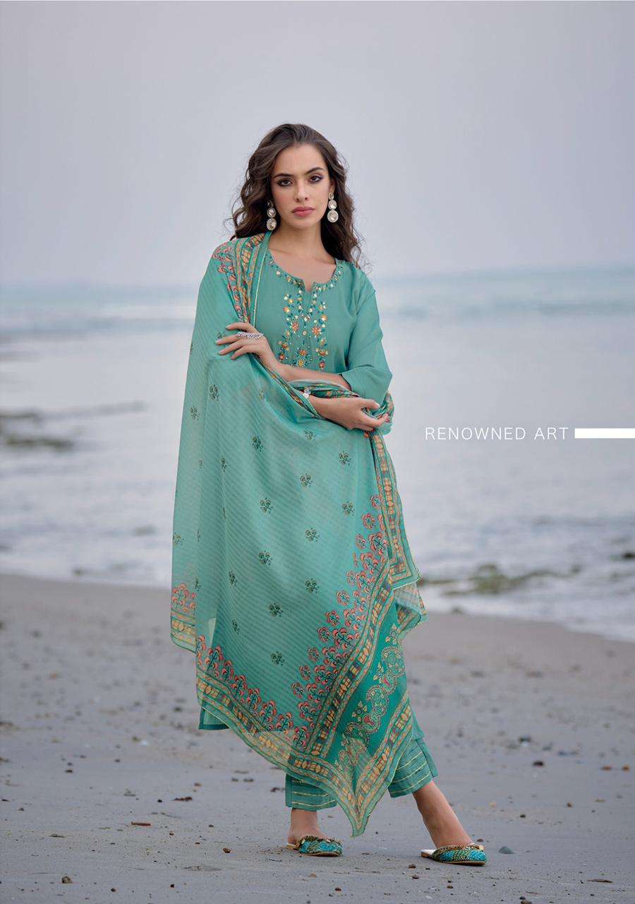 Mirza By Ladies Flavour 1001 To 1006 Series Festive Suits Beautiful Fancy Colorful Stylish Party Wear & Occasional Wear Modal Chanderi Dresses At Wholesale Price