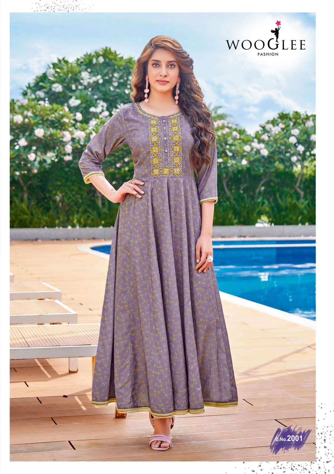 Avsar By Wooglee 2001 To 2006 Series Designer Stylish Fancy Colorful Beautiful Party Wear & Ethnic Wear Collection Rayon Print Gowns At Wholesale Price
