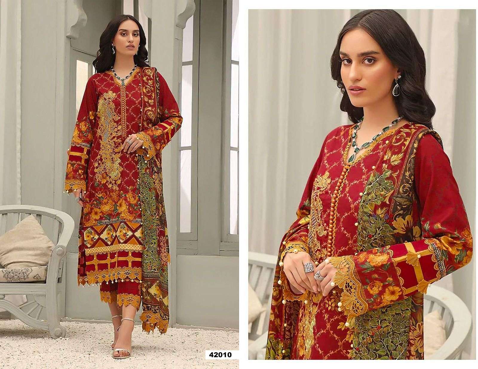 Razia Sultan Vol-42 By Apana Cotton 42001 To 42010 Series Beautiful Festive Suits Colorful Stylish Fancy Casual Wear & Ethnic Wear Pure Cotton Print Dresses At Wholesale Price