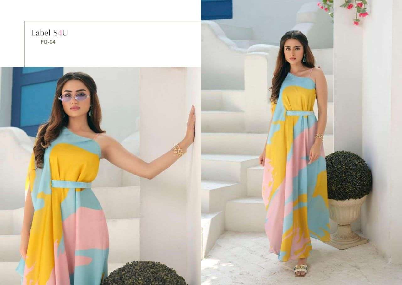 Fusion Drapes By S4U Fashion 01 To 05 Series Designer Stylish Fancy Colorful Beautiful Party Wear & Ethnic Wear Collection Fancy Kurtis At Wholesale Price
