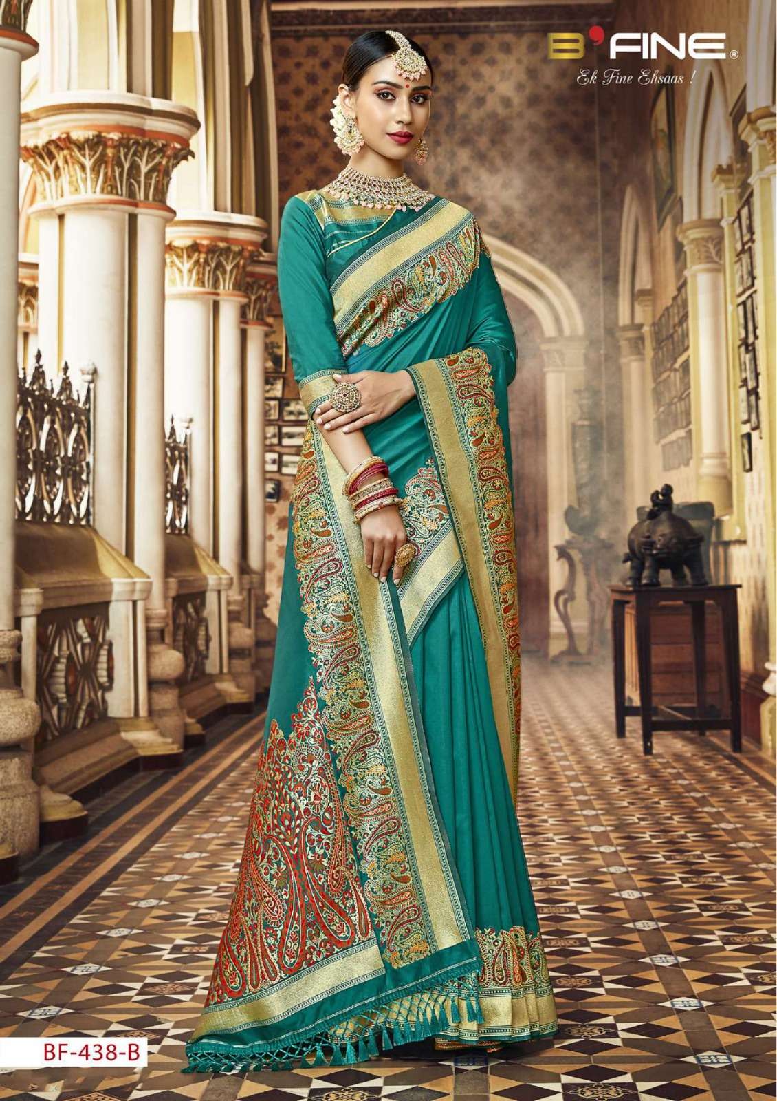 Bfine 438 Colours By Bfine 438-A To 438-E Series Indian Traditional Wear Collection Beautiful Stylish Fancy Colorful Party Wear & Occasional Wear Satin Silk Sarees At Wholesale Price