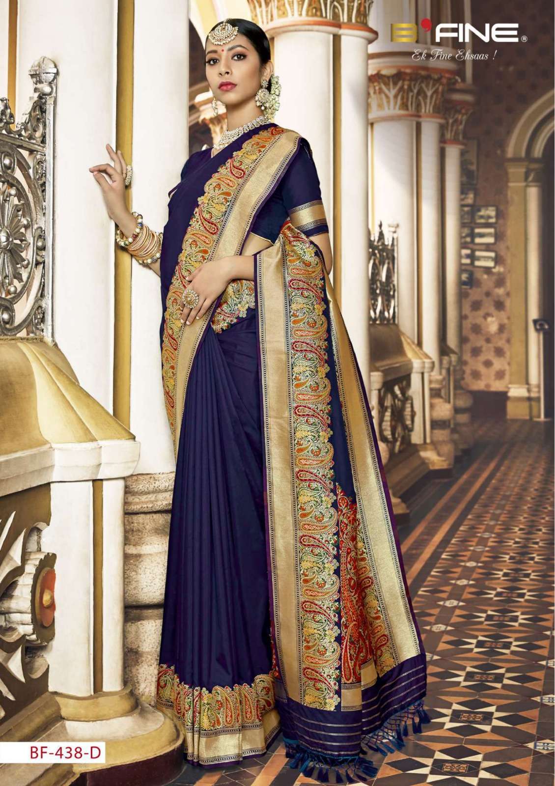 Bfine 438 Colours By Bfine 438-A To 438-E Series Indian Traditional Wear Collection Beautiful Stylish Fancy Colorful Party Wear & Occasional Wear Satin Silk Sarees At Wholesale Price