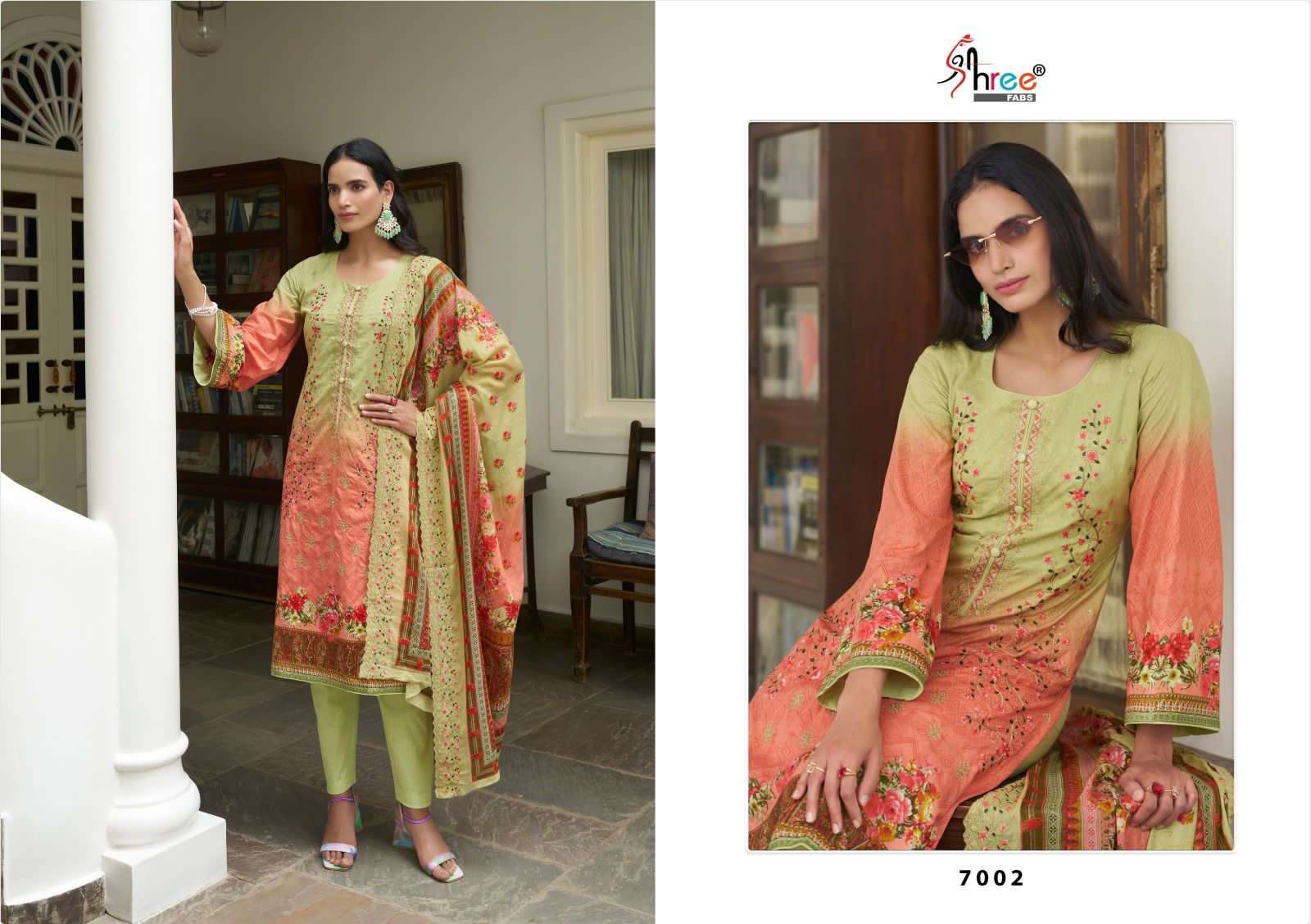 Bin Saeed Lawn Collection Vol-7 By Shree Fabs 7001 To 7006 Series Designer Pakistani Suits Beautiful Fancy Colorful Stylish Party Wear & Occasional Wear Pure Lawn Print With Embroidered Dresses At Wholesale Price