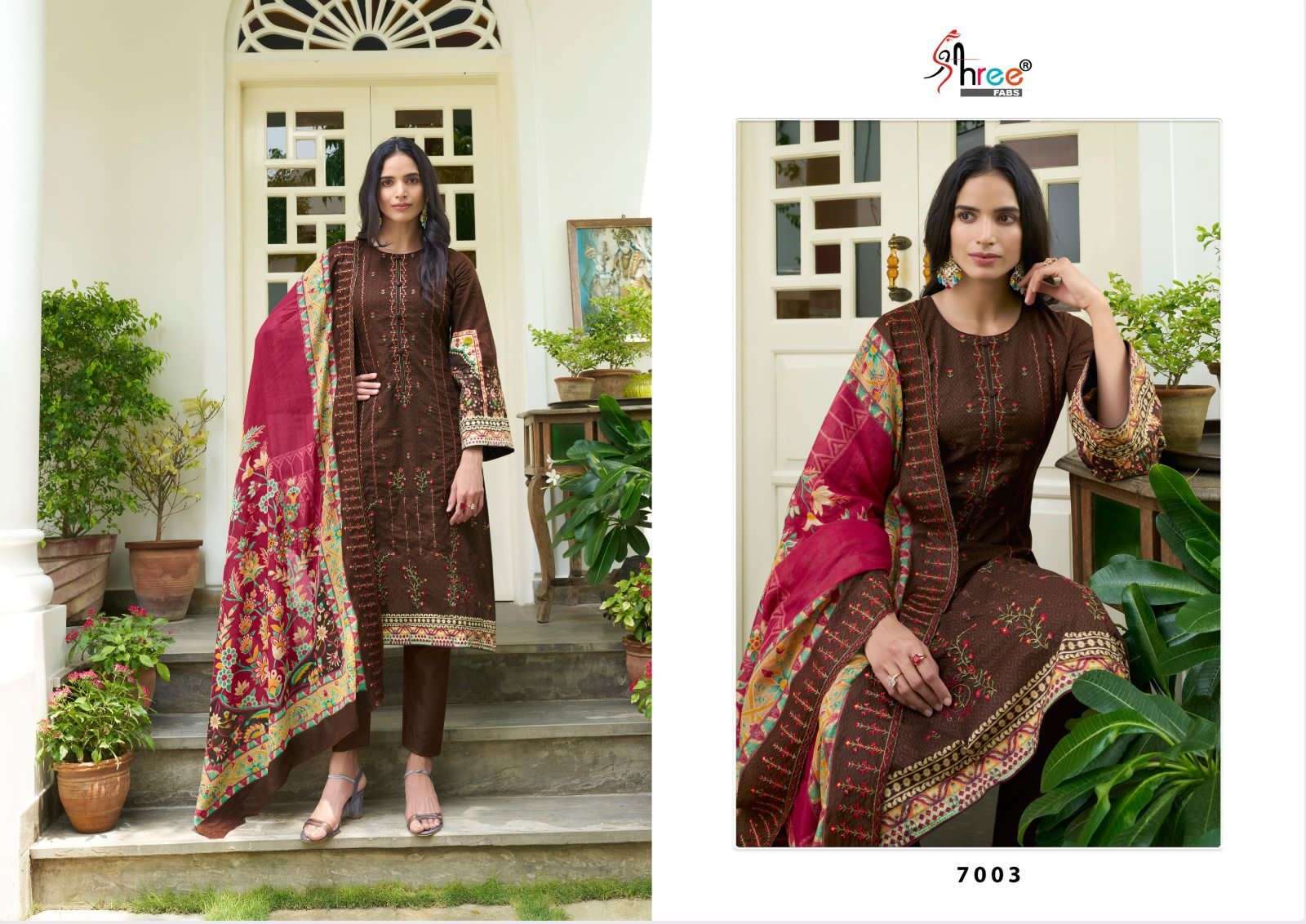 Bin Saeed Lawn Collection Vol-7 By Shree Fabs 7001 To 7006 Series Designer Pakistani Suits Beautiful Fancy Colorful Stylish Party Wear & Occasional Wear Pure Lawn Print With Embroidered Dresses At Wholesale Price