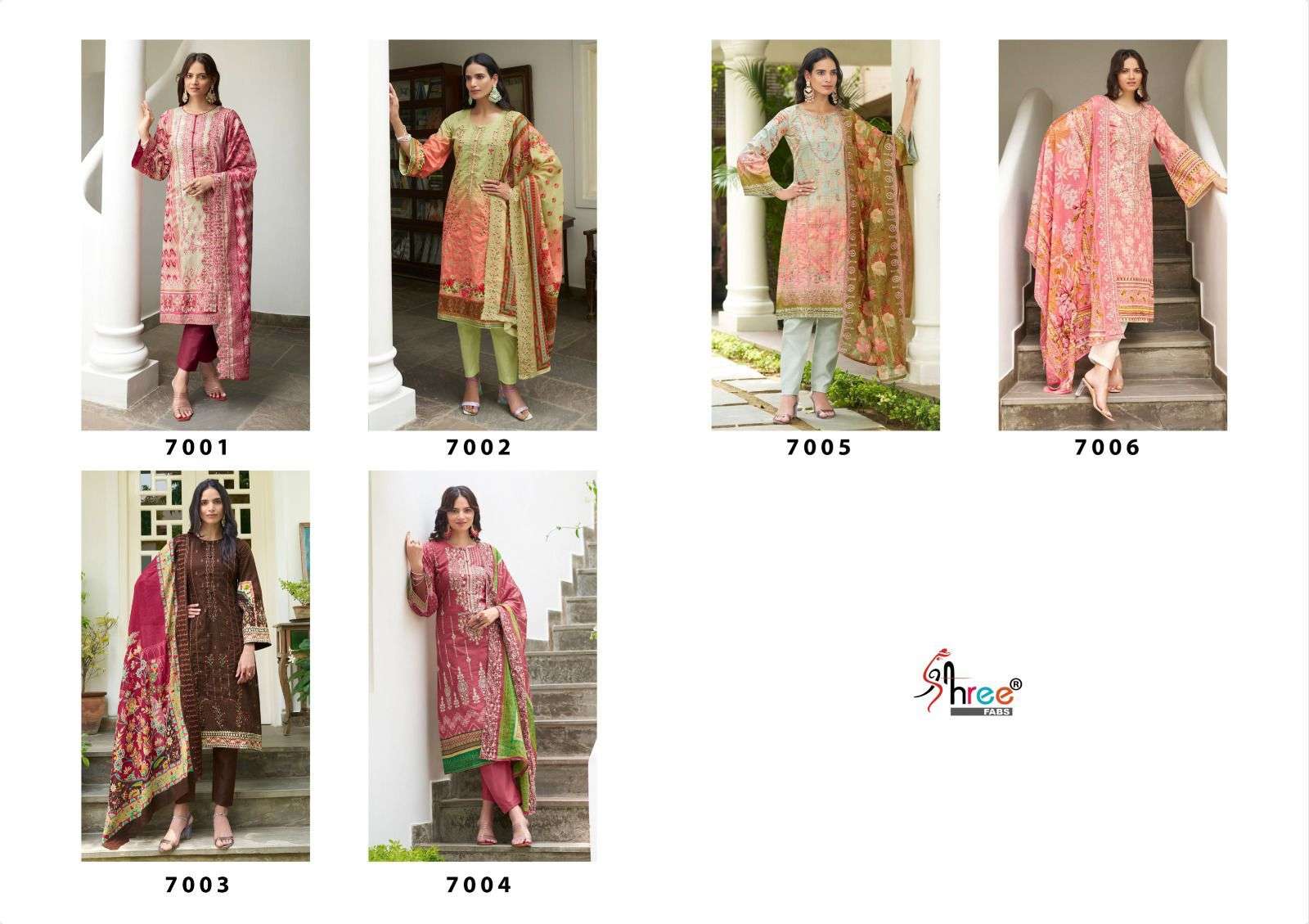 Bin Saeed Lawn Collection Vol-7 By Shree Fabs 7001 To 7006 Series Designer Pakistani Suits Beautiful Fancy Colorful Stylish Party Wear & Occasional Wear Pure Lawn Print With Embroidered Dresses At Wholesale Price