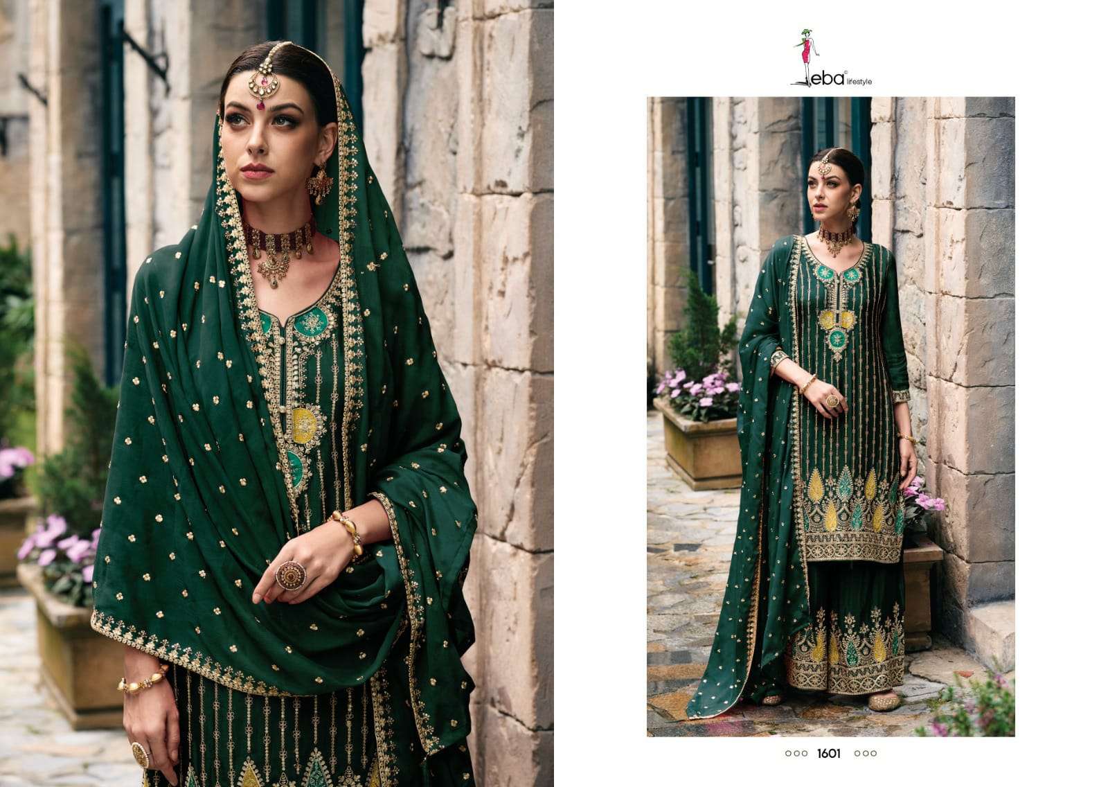 Alka By Eba Lifestyle 1600 To 1603 Series Designer Sharara Suits Beautiful Fancy Colorful Stylish Party Wear & Occasional Wear Heavy Chinnon Dresses At Wholesale Price