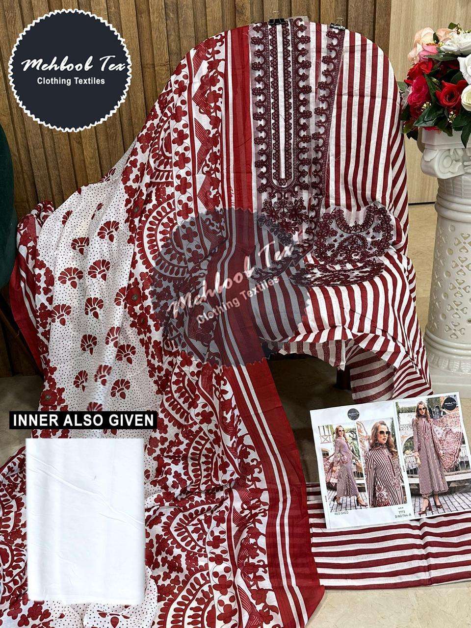Mehboob Tex Hit Design 1164 Colours By Mehboob Tex 1164-A To 1164-D Series Designer Pakistani Suits Beautiful Fancy Colorful Stylish Party Wear & Occasional Wear Pure Cotton Print With Embroidered Dresses At Wholesale Price