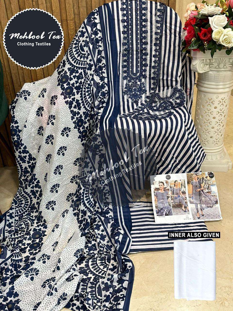 Mehboob Tex Hit Design 1164 Colours By Mehboob Tex 1164-A To 1164-D Series Designer Pakistani Suits Beautiful Fancy Colorful Stylish Party Wear & Occasional Wear Pure Cotton Print With Embroidered Dresses At Wholesale Price