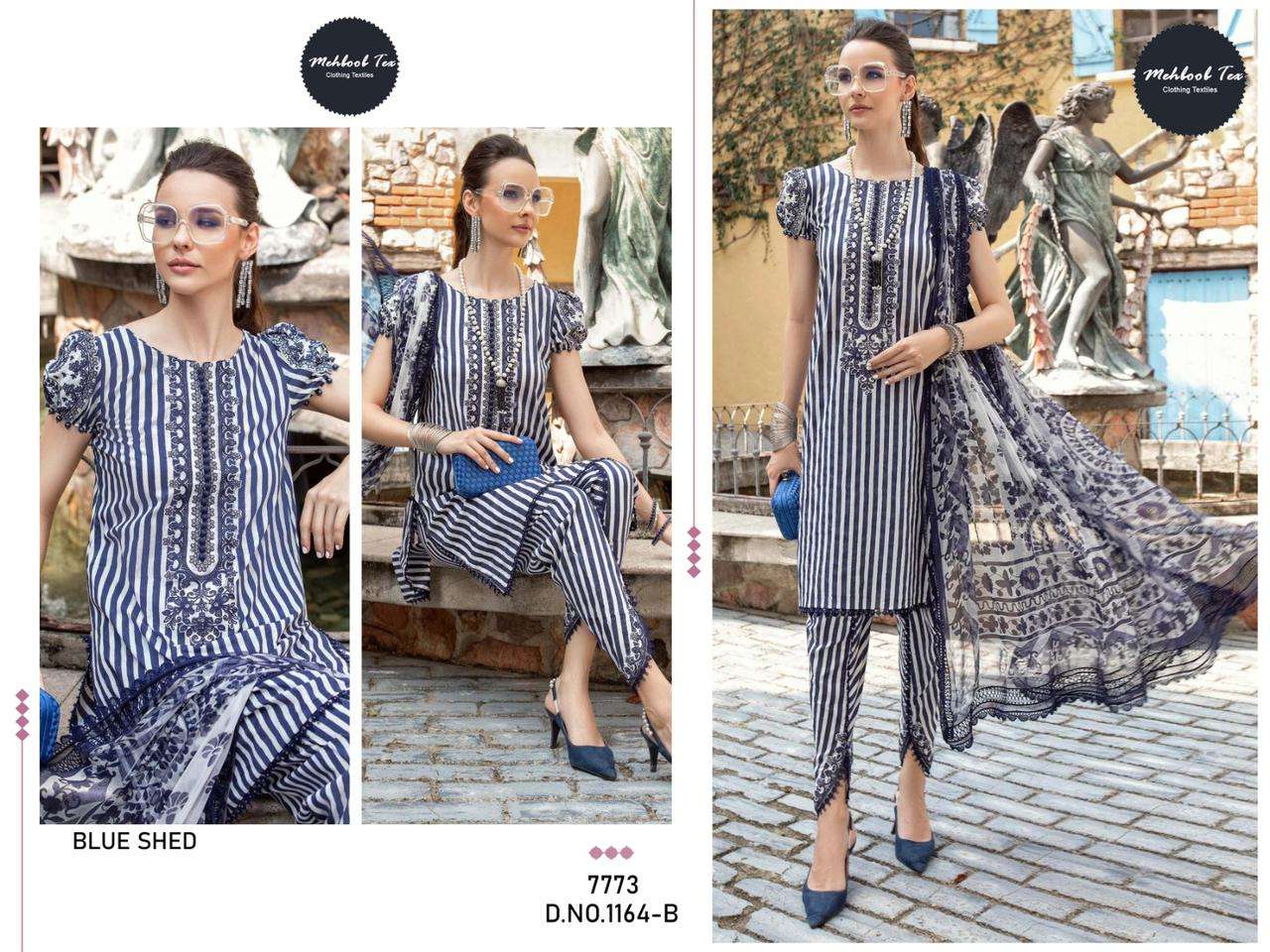 Mehboob Tex Hit Design 1164 Colours By Mehboob Tex 1164-A To 1164-D Series Designer Pakistani Suits Beautiful Fancy Colorful Stylish Party Wear & Occasional Wear Pure Cotton Print With Embroidered Dresses At Wholesale Price