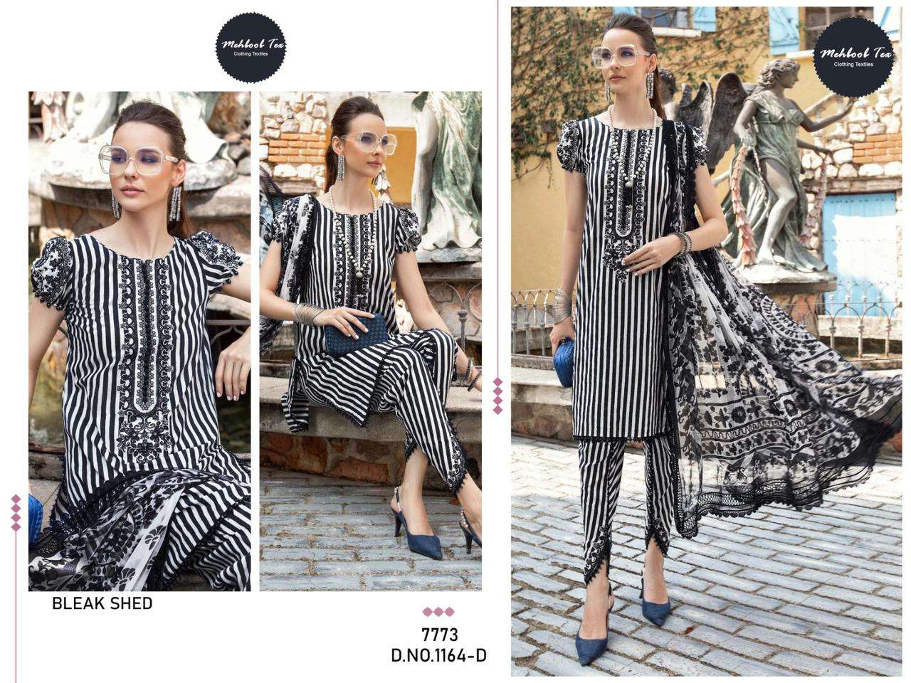 Mehboob Tex Hit Design 1164 Colours By Mehboob Tex 1164-A To 1164-D Series Designer Pakistani Suits Beautiful Fancy Colorful Stylish Party Wear & Occasional Wear Pure Cotton Print With Embroidered Dresses At Wholesale Price