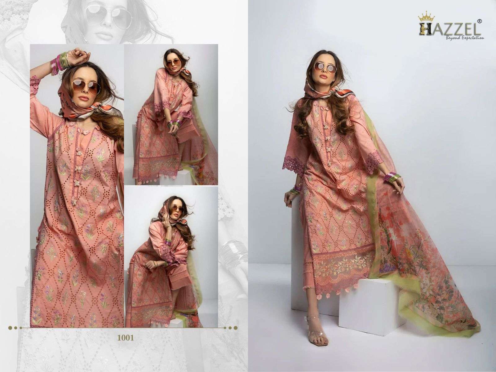 Sobia Nazir Vol-1 By Hazzel 1001 To 1003 Series Pakistani Suits Beautiful Fancy Colorful Stylish Party Wear & Occasional Wear Pure Cotton With Embroidery Dresses At Wholesale Price