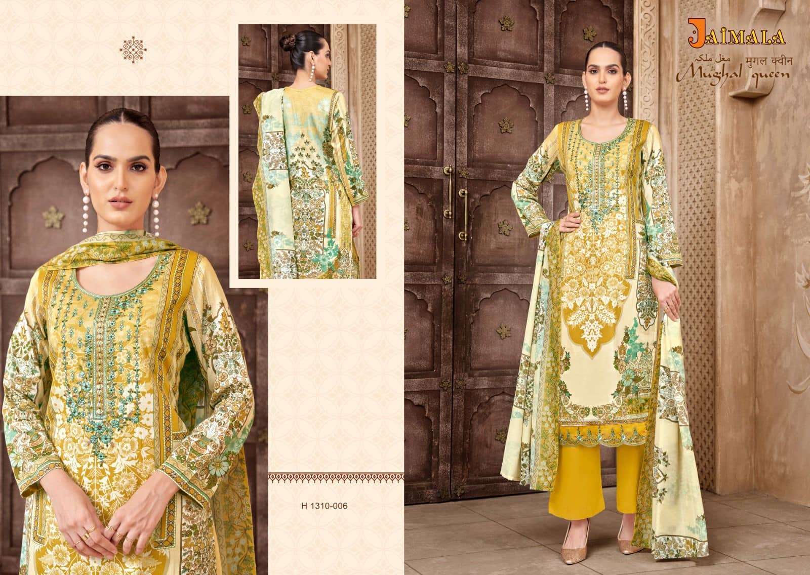 Mughal Queen By Jaimala 1310-001 To 1310-008 Series Beautiful Suits Colorful Stylish Fancy Casual Wear & Ethnic Wear Pure Jam Print Dresses At Wholesale Price