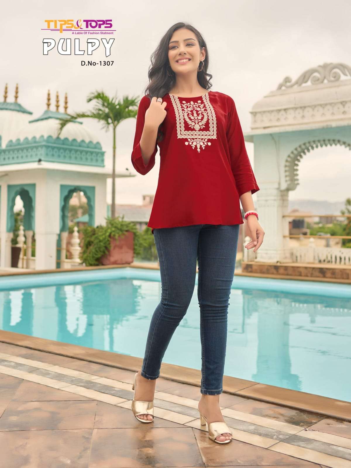 Pulpy Vol-13 By Tips And Tops 1301 To 1309 Series Beautiful Stylish Fancy Colorful Casual Wear & Ethnic Wear Heavy Rayon Slub Tops At Wholesale Price