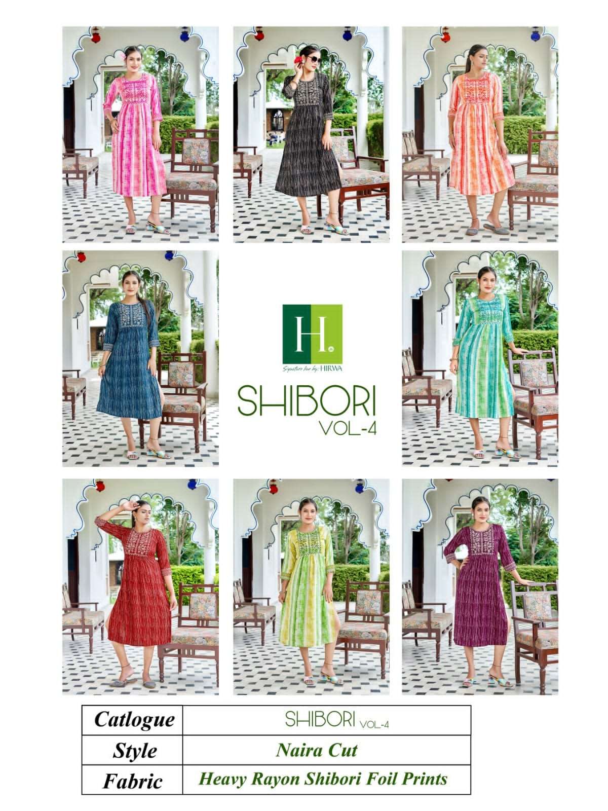 Shibori Vol-4 By Hirwa 1001 To 1008 Series Designer Stylish Fancy Colorful Beautiful Party Wear & Ethnic Wear Collection Rayon Foil Kurtis At Wholesale Price
