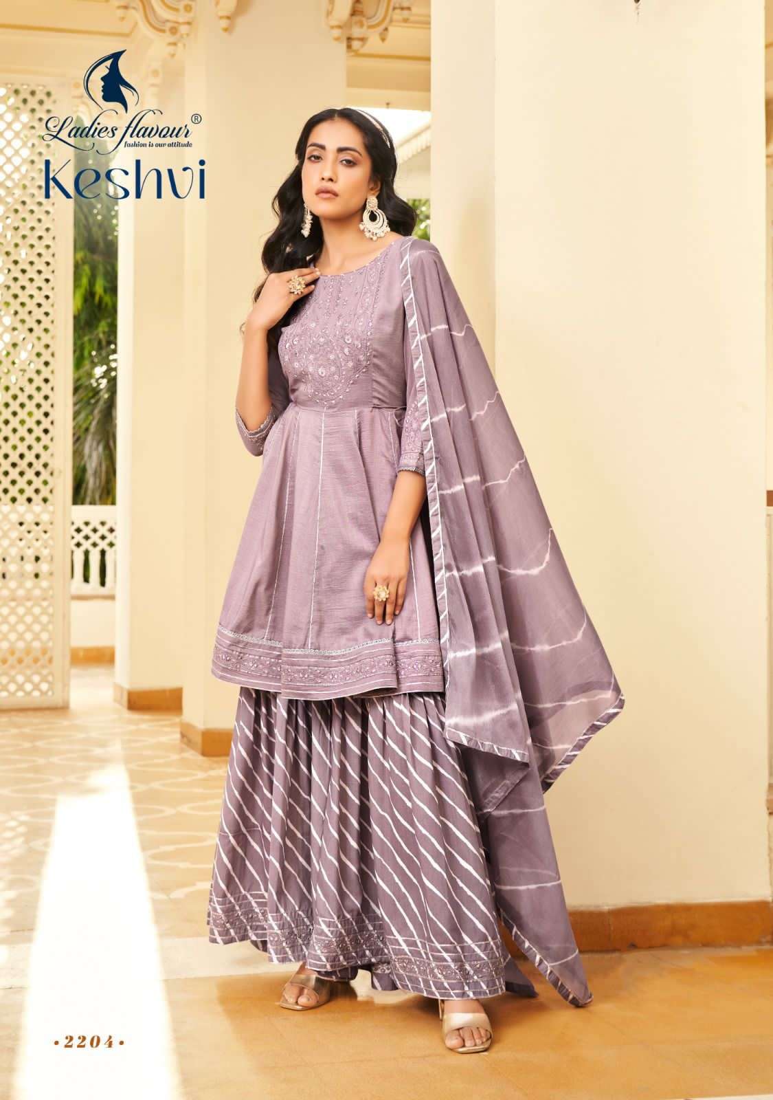 Keshvi By Ladies Flavour 2201 To 2204 Series Designer Festive Suits Collection Beautiful Stylish Fancy Colorful Party Wear & Occasional Wear Chinnon Silk Dresses At Wholesale Price