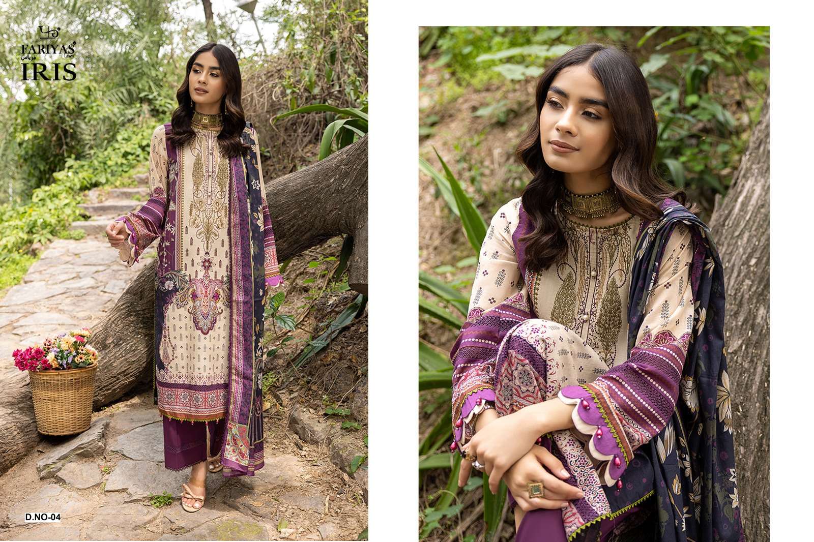 Iris By Fariyas Lawn 01 To 05 Series Pakistani Suits Collection Beautiful Stylish Fancy Colorful Party Wear & Occasional Wear Cambric Digital Print Dresses At Wholesale Price