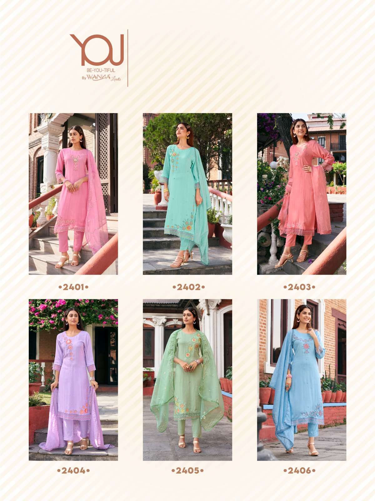Saachi By You 2401 To 2406 Series Beautiful Fesive Suits Colorful Stylish Fancy Casual Wear & Ethnic Wear Pure Viscose With Work Dresses At Wholesale Price