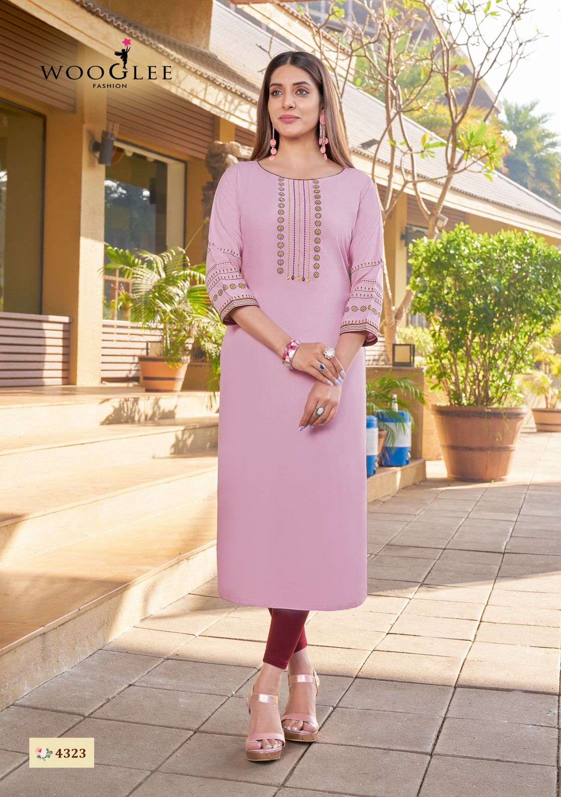 Sakshi Vol-4 By Wooglee 4318 To 4323 Series Designer Stylish Fancy Colorful Beautiful Party Wear & Ethnic Wear Collection Rayon Embroidery Kurtis At Wholesale Price