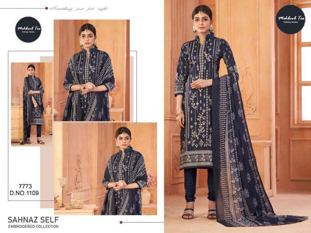 Sahnaz Self Embroidered Collection By Mehboob Tex Beautiful Pakistani Suits Colorful Stylish Fancy Casual Wear & Ethnic Wear Pure Lawn Embroidered Dresses At Wholesale Price