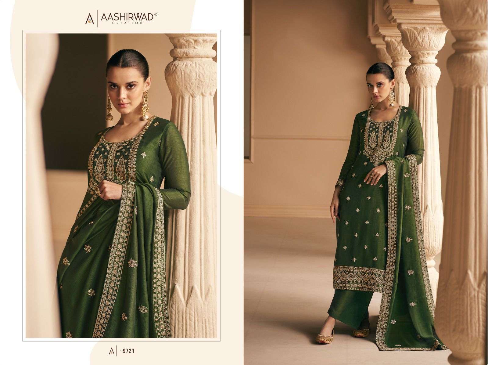 Geetika By Aashirwad Creation 9719 To 9722 Series Designer Festive Festive Suits Collection Beautiful Stylish Fancy Colorful Party Wear & Occasional Wear Premium Silk Dresses At Wholesale Price