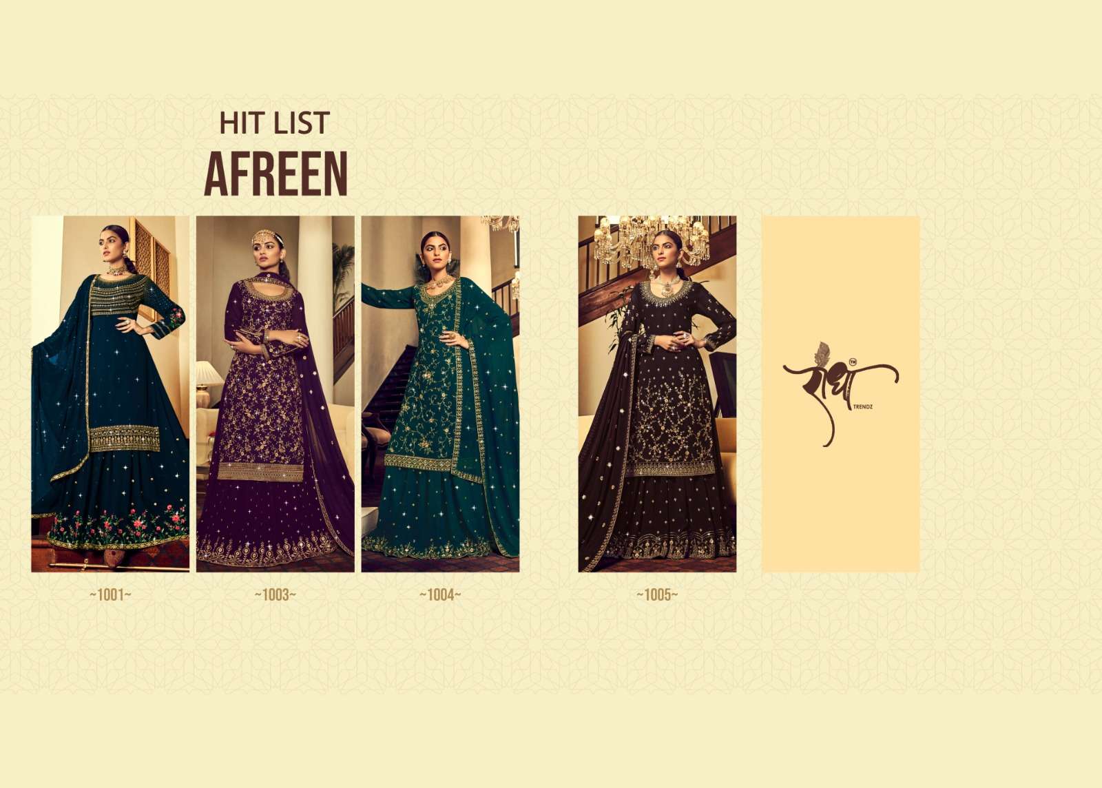 Afreen Hit List By Radha Trendz Beautiful Stylish Suits Fancy Colorful Casual Wear & Ethnic Wear & Ready To Wear Georgette Embroidered Dresses At Wholesale Price