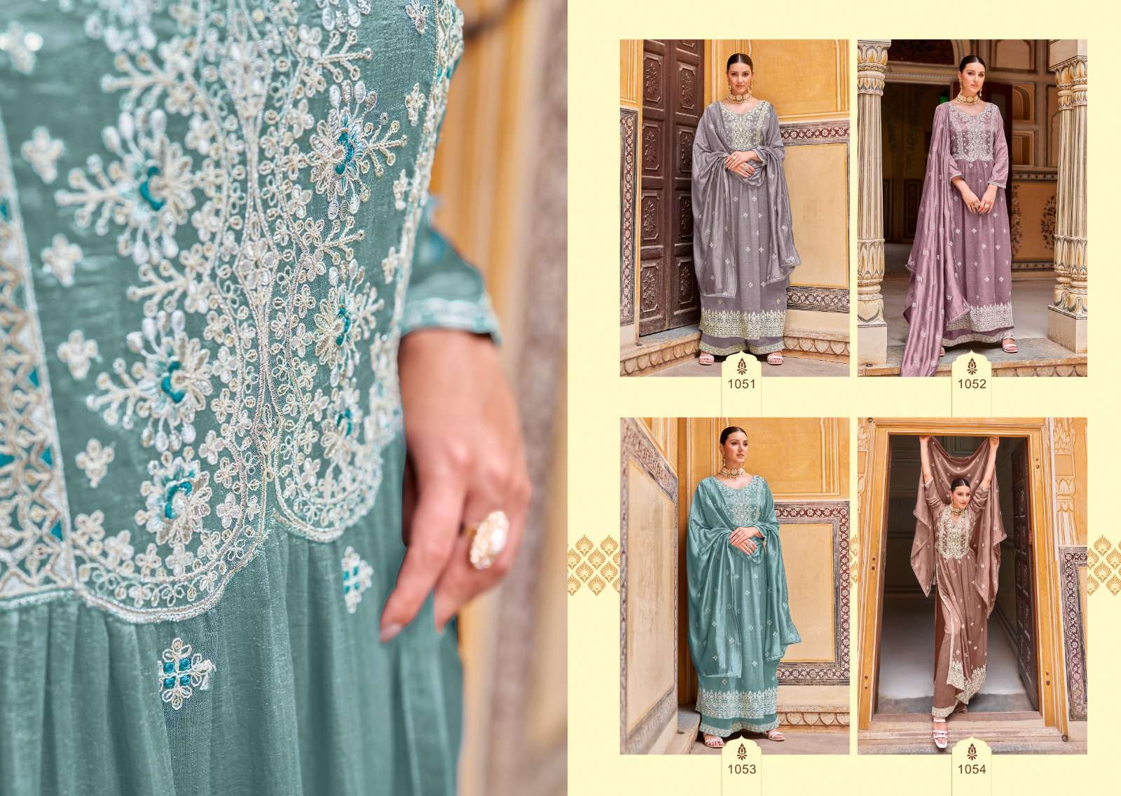 Unni By Aroma 1051 To 1054 Series Beautiful Festive Suits Stylish Fancy Colorful Party Wear & Occasional Wear Premium Silk With Embroidery Dresses At Wholesale Price