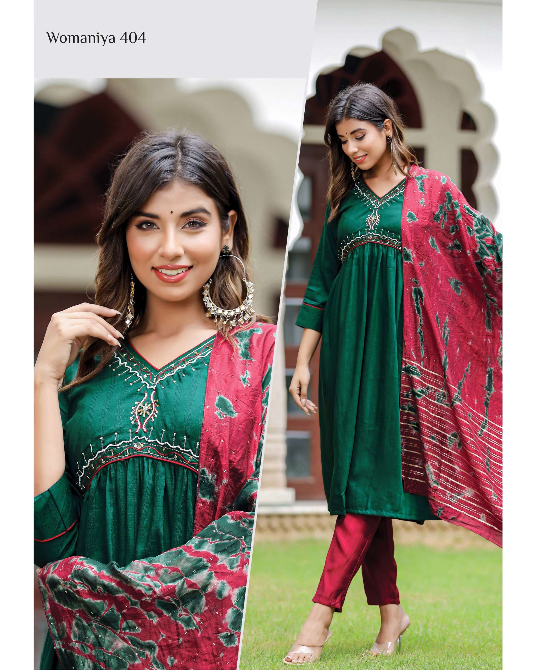 Womaniya Vol-4 By 18 Attitude 401 To 407 Series Beautiful Festive Suits Stylish Fancy Colorful Party Wear & Occasional Wear Muslin Chinnon Dresses At Wholesale Price