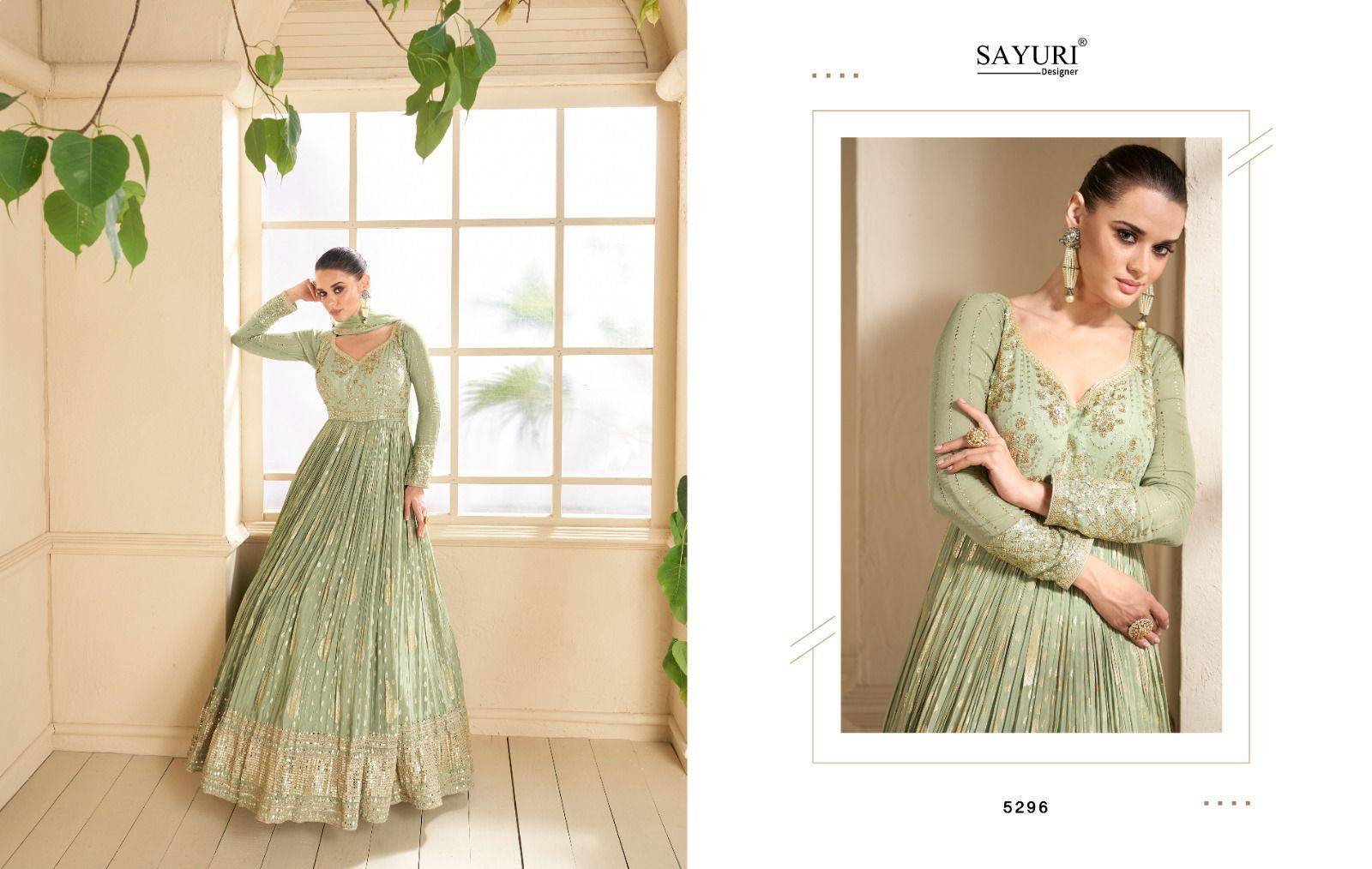 Onaya By Sayuri 5296 To 5298 Series Beautiful Stylish Fancy Colorful Casual Wear & Ethnic Wear Georgette/Viscose Silk Gowns With Dupatta At Wholesale Price