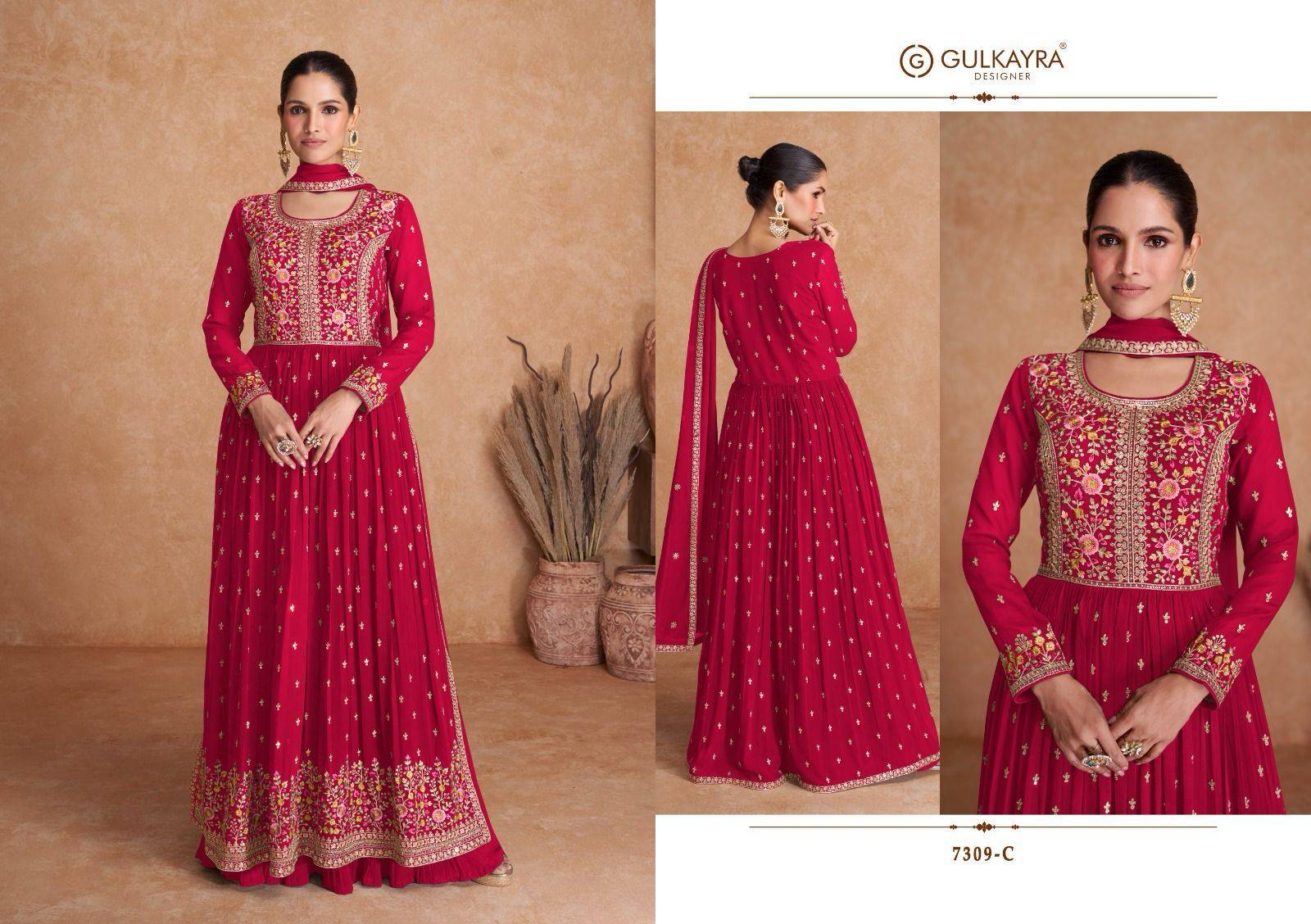 Saawan By Gulkayra Designer 7309-A To 7309-E Series Beautiful Summer Collection Anarkali Suits Stylish Fancy Colorful Casual Wear & Ethnic Wear Georgette Embroidered Dresses At Wholesale Price