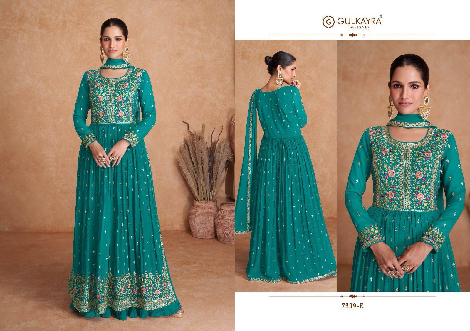 Saawan By Gulkayra Designer 7309-A To 7309-E Series Beautiful Summer Collection Anarkali Suits Stylish Fancy Colorful Casual Wear & Ethnic Wear Georgette Embroidered Dresses At Wholesale Price