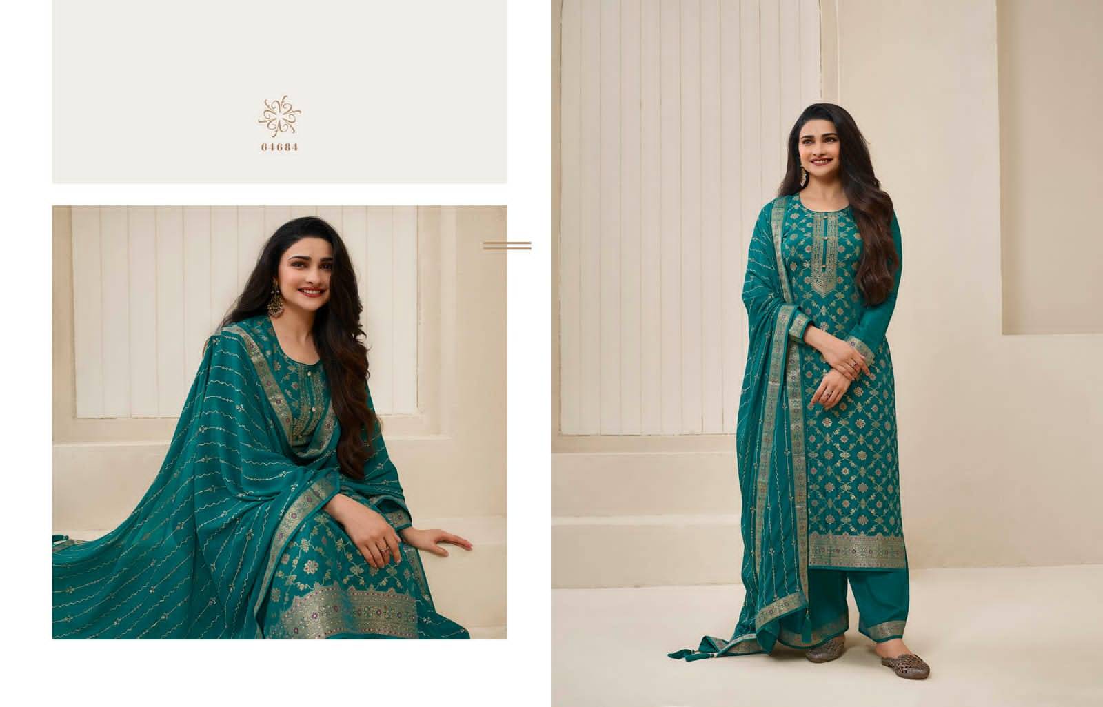 Kaseesh Sana Vol-3 By Vinay Fashion 64681 To 64686 Series Designer Festive Suits Beautiful Fancy Colorful Stylish Party Wear & Occasional Wear Dola Jacquard Dresses At Wholesale Price