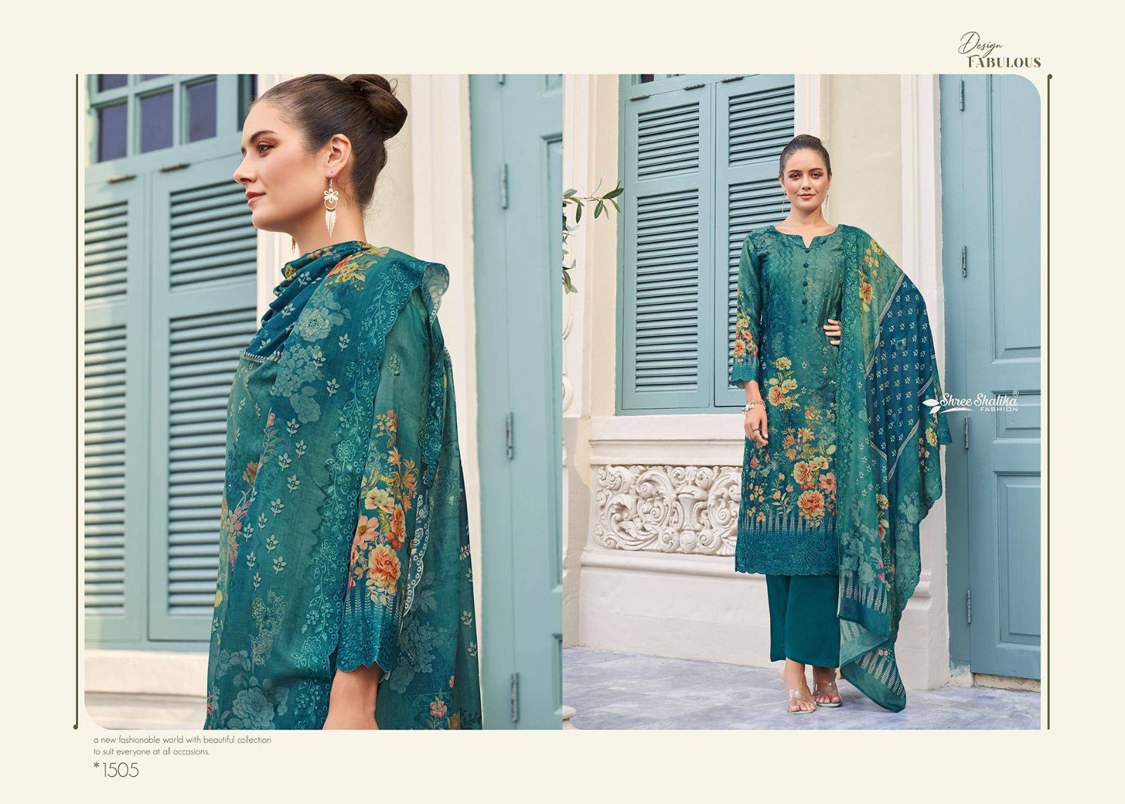 Shalika Vol-105 By Shree Shalika Fashion 1501 To 1508 Series Designer Festive Festive Suits Collection Beautiful Stylish Fancy Colorful Party Wear & Occasional Wear Cotton Digital Print With Embroidery Dresses At Wholesale Price